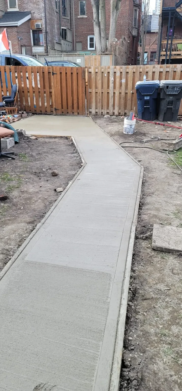 Concrete Pathway & Pad Pour — Residential Backyard