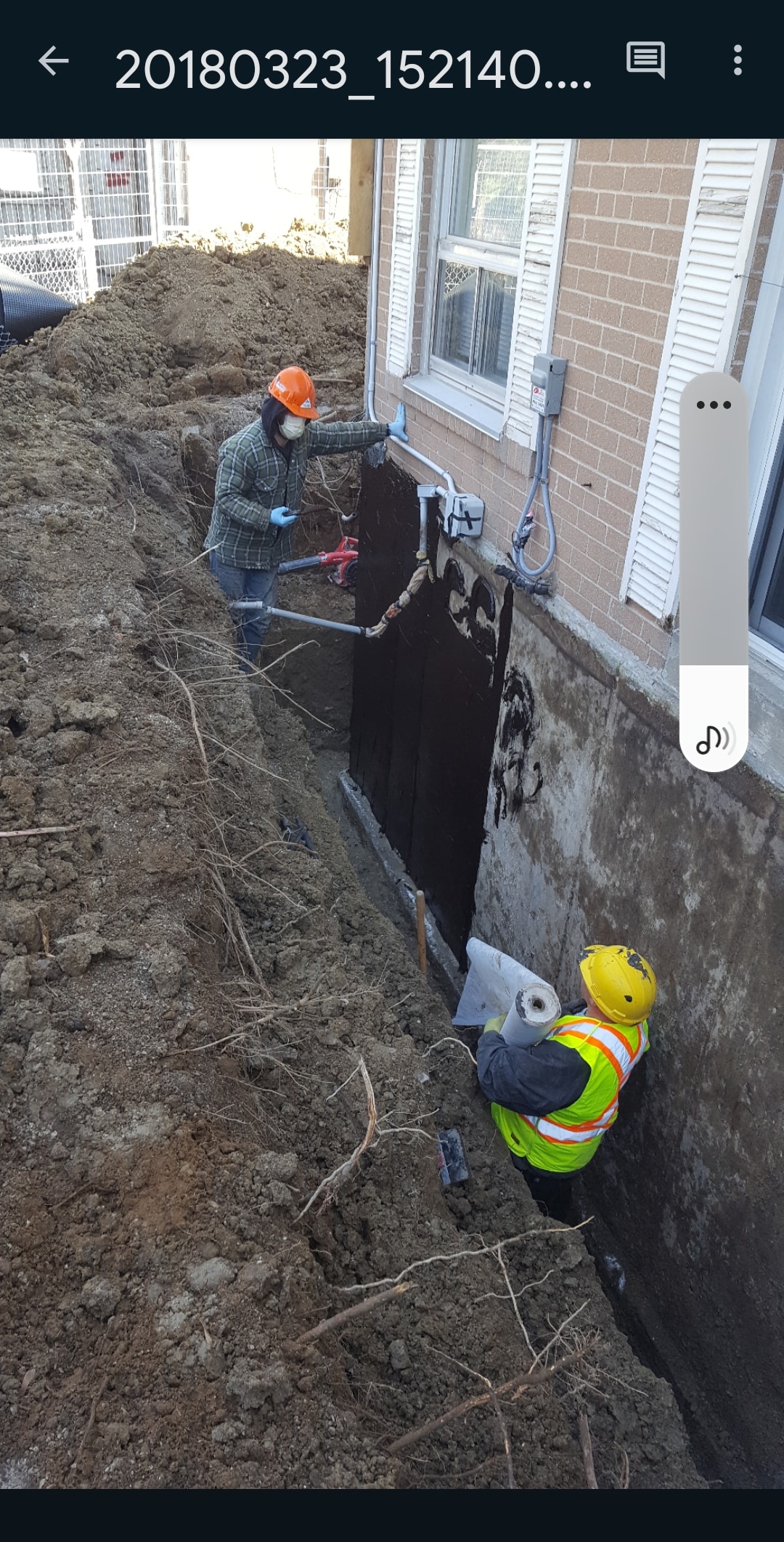 Foundation Excavation & Waterproofing — Workers in Full PPE