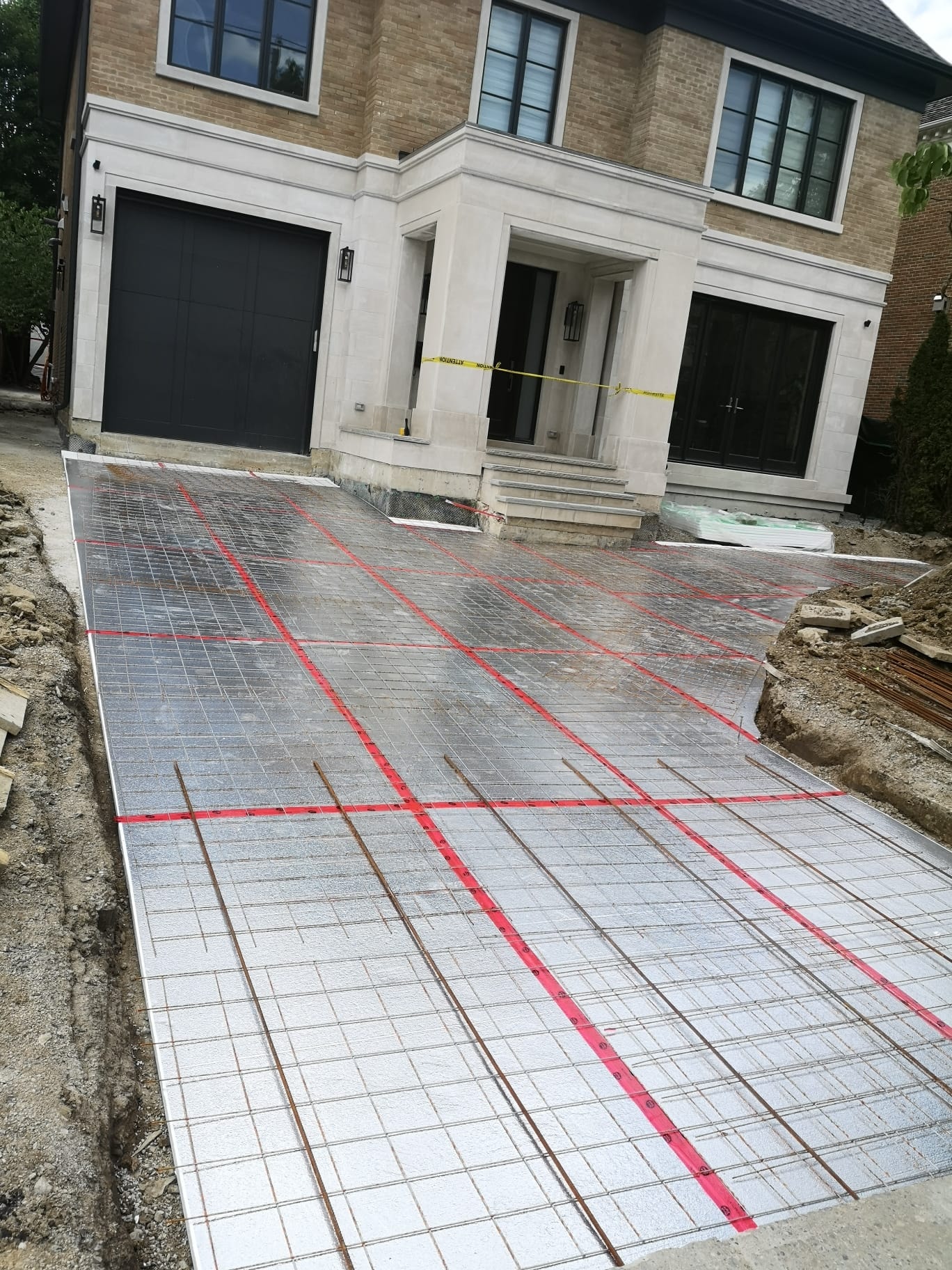Heated Driveway Prep — Reinforcing Mesh & Radiant Heating Lines