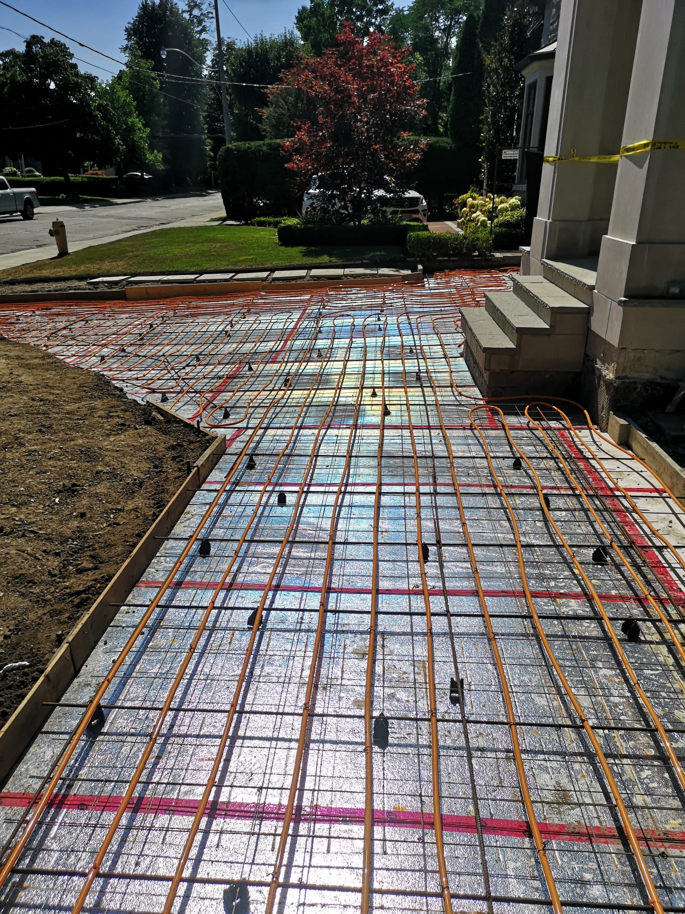 Heated Driveway Prep — Radiant Tubing & Rebar Grid, Commercial Property