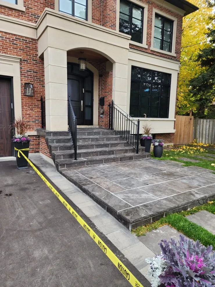 Stone Steps & Landing — Completed Entrance Renovation
