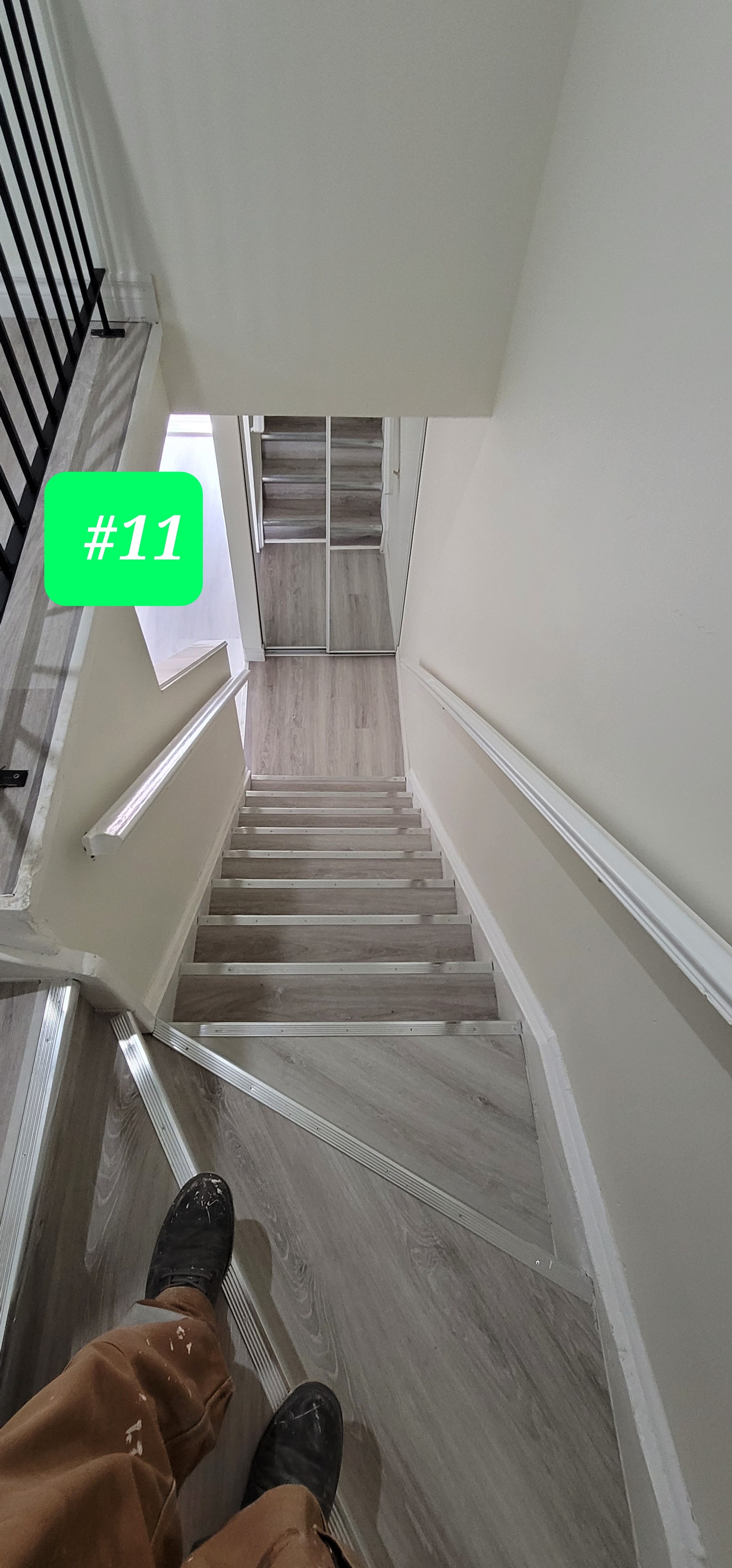 Unit #11 — Staircase Vinyl Plank Installation, In Progress